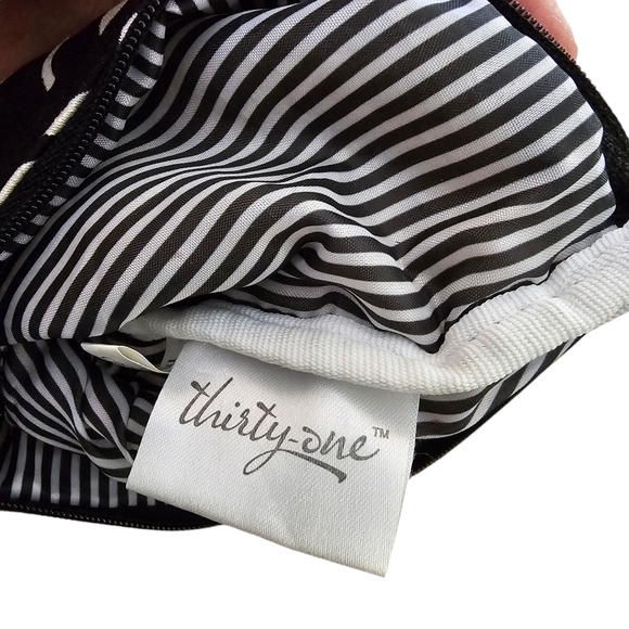 Thirty-one Grey Parisian Pop Mini Zipper Pouch/Wristlet Retired - Picture 6 of 8